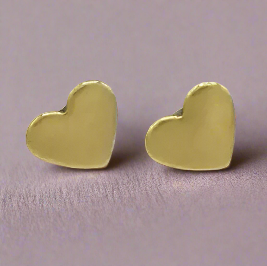 Fair Anita Brass Heart Studs