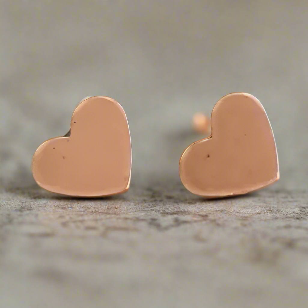 Fair Anita copper heart stud earrings