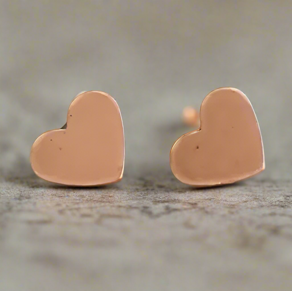 Fair Anita Copper Heart Studs