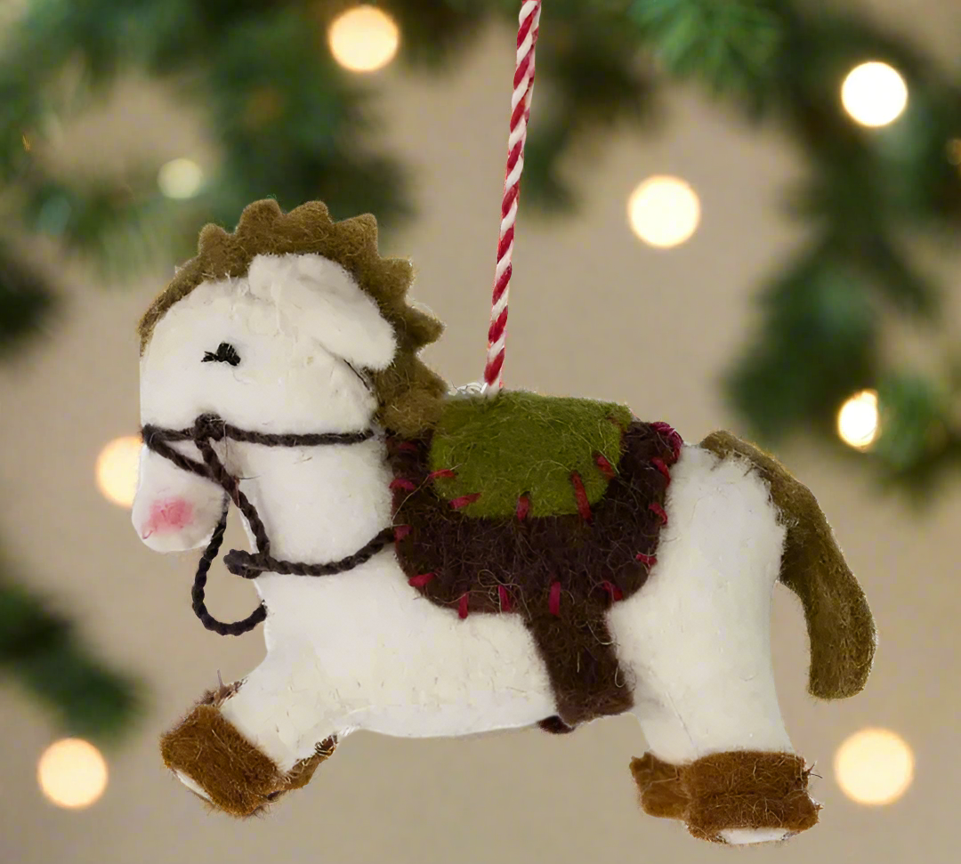 Felt Saddled Horse Ornament