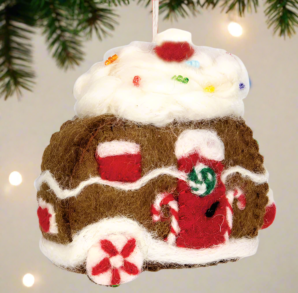 Cupcake Gingerbread Camper Ornament