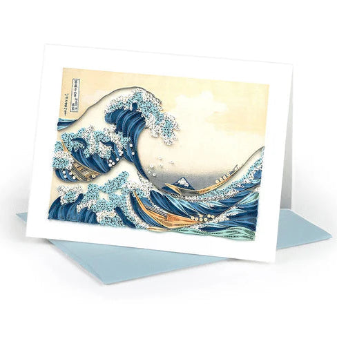 Hokusai's "The Great Wave Off Kanagawa" Quilled Paper Art Card