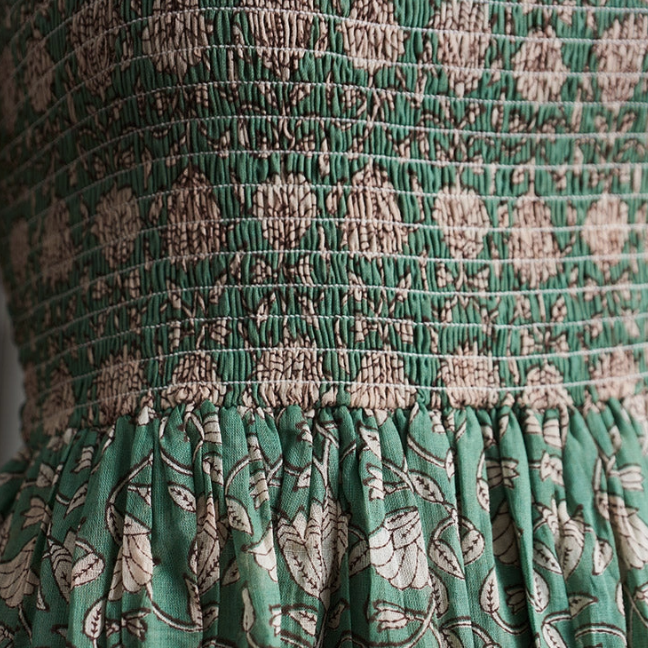 Hailee Smocked Plus Size Midi Dress