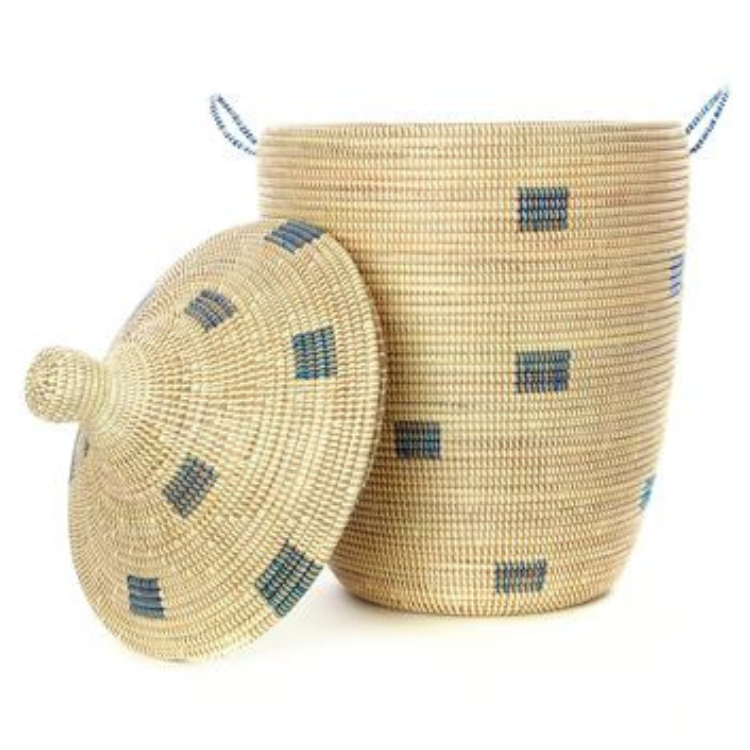 Hamper Blue & Cream 22"