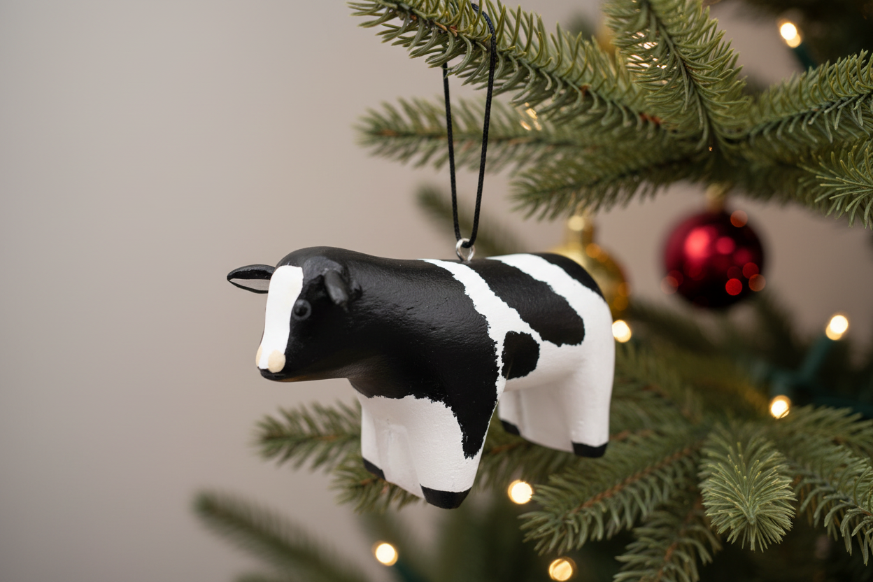 Holstein Cow Balsa Ornament