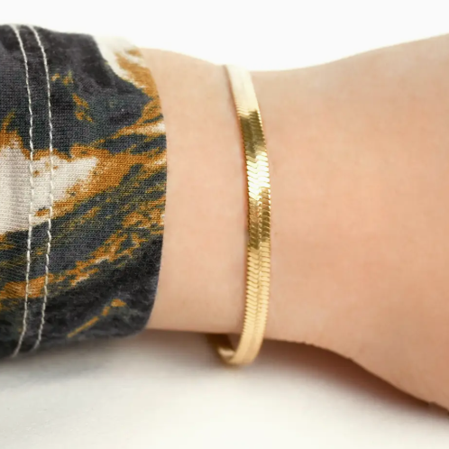 Gold Bracelet Herringbone