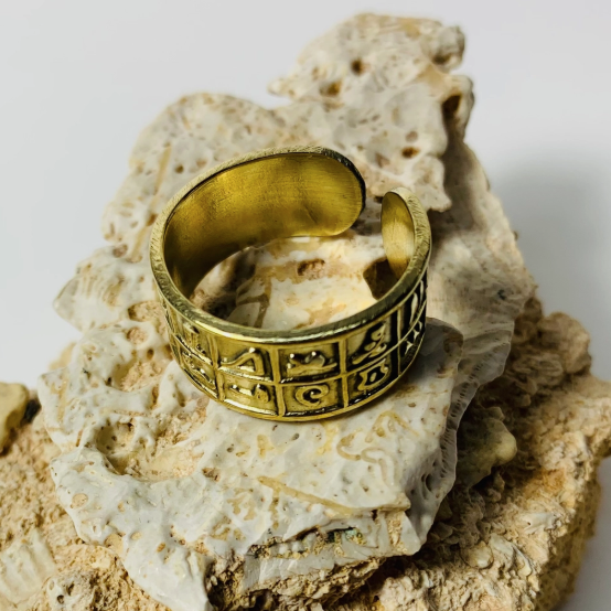 Hieroglyphs Brass Ring