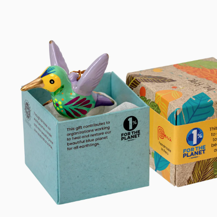 Hummingbird Confetti Ceramic Ornament 2