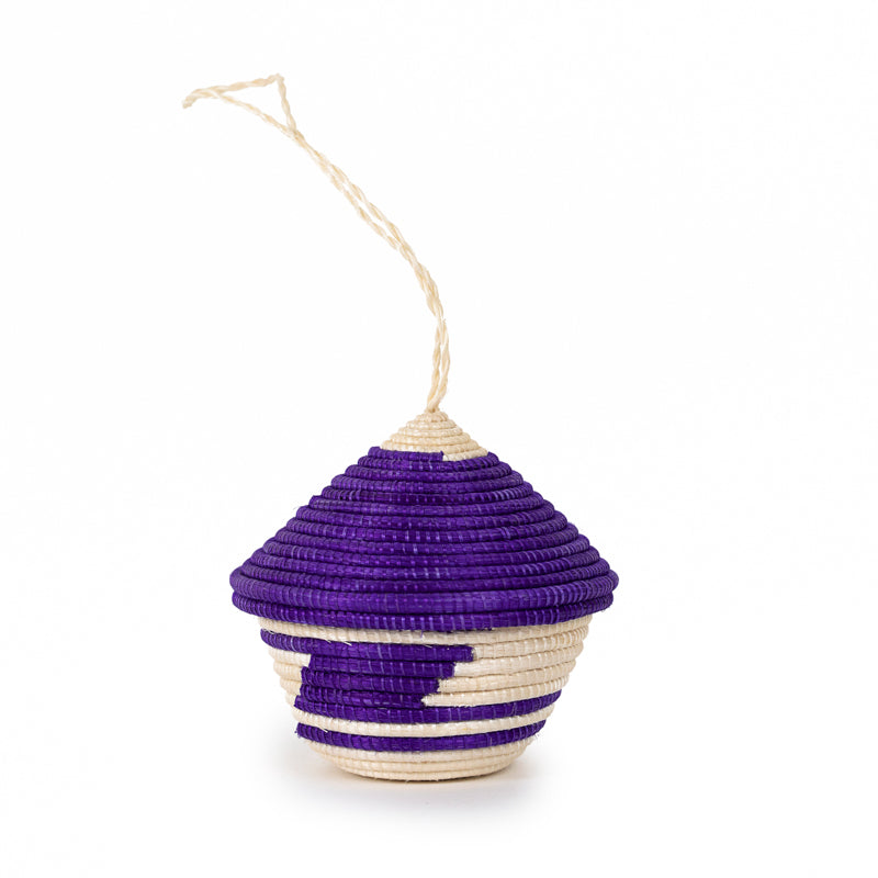 Miniature Basket Ornament short Purple 3"x3"