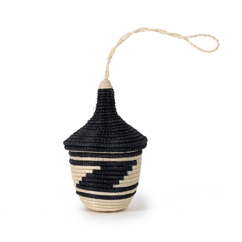 Miniature Basket Ornament tall Black 3.5"x2"