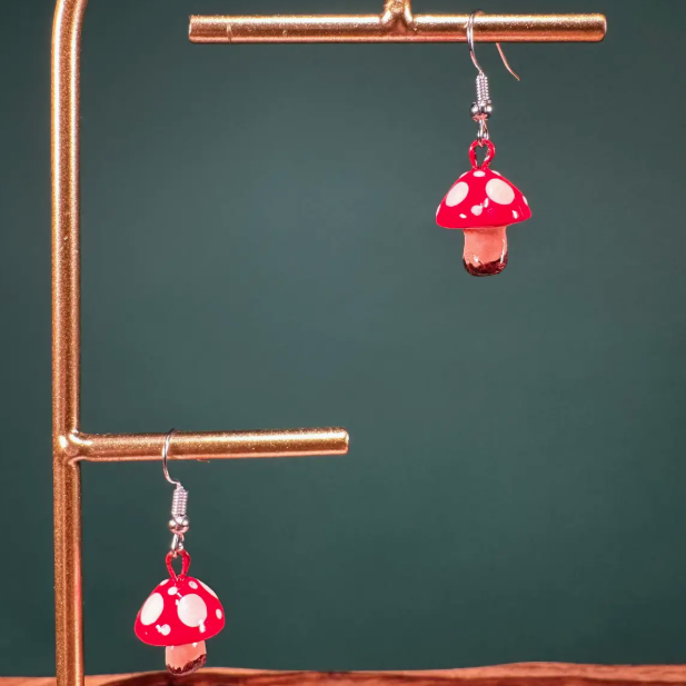 Mushroom Ceramic Earrings