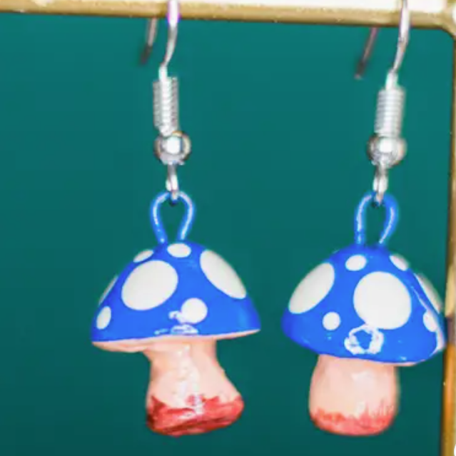Mushroom Ceramic Earrings