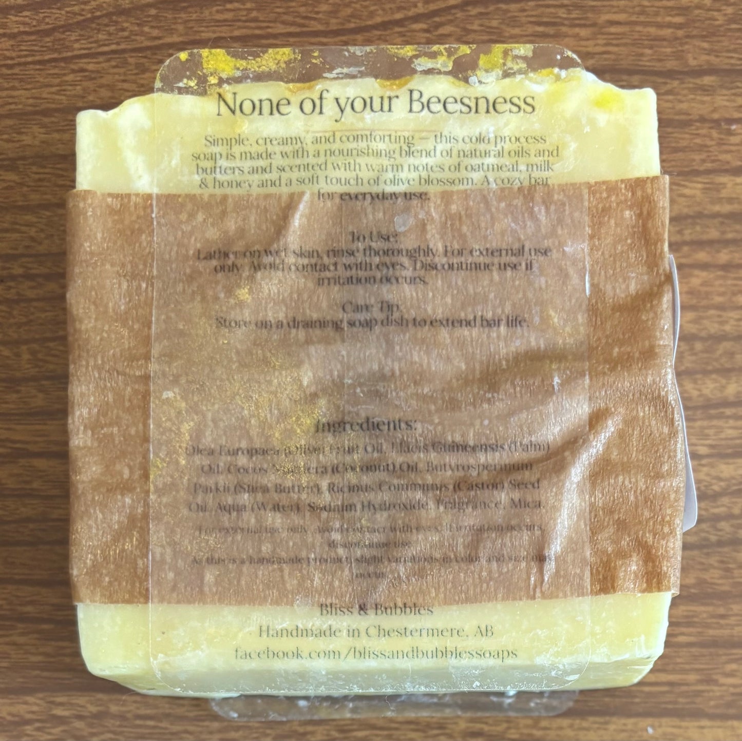 None of your Beesness soap back