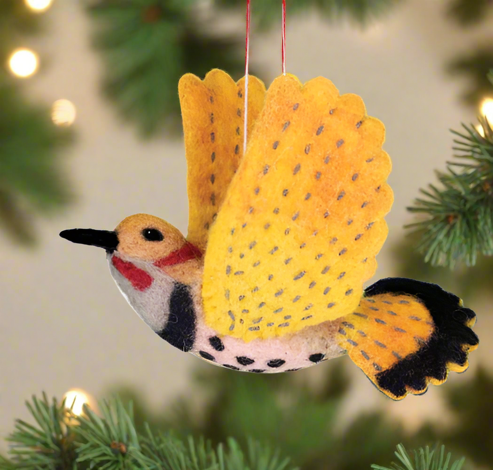 Wild Woolie Bird Northern Flicker Ornament