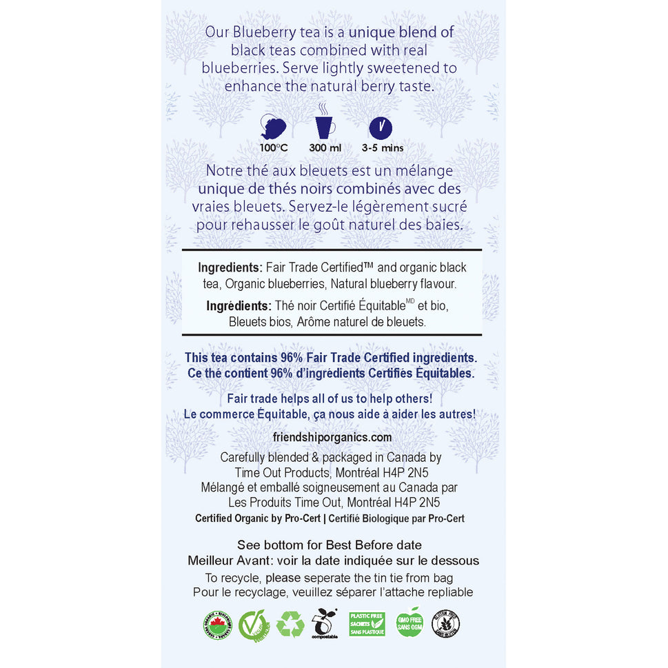 Organic Blueberry Friendship Tea Twinpack