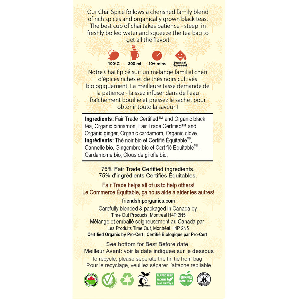 Organic Spice Chai Friendship Tea Twinpack