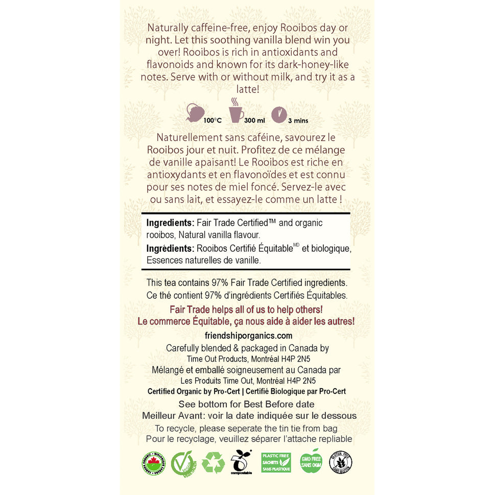 Organic Vanilla Rooibos Friendship Tea Twinpack
