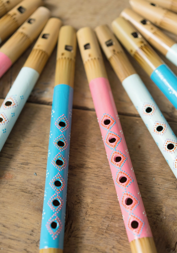 Pastel Coloured Bamboo Flute