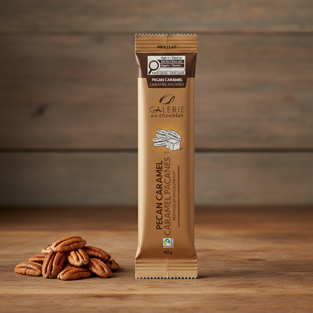 Mini Fairtrade Pecan Caramel Dark Bar 40g