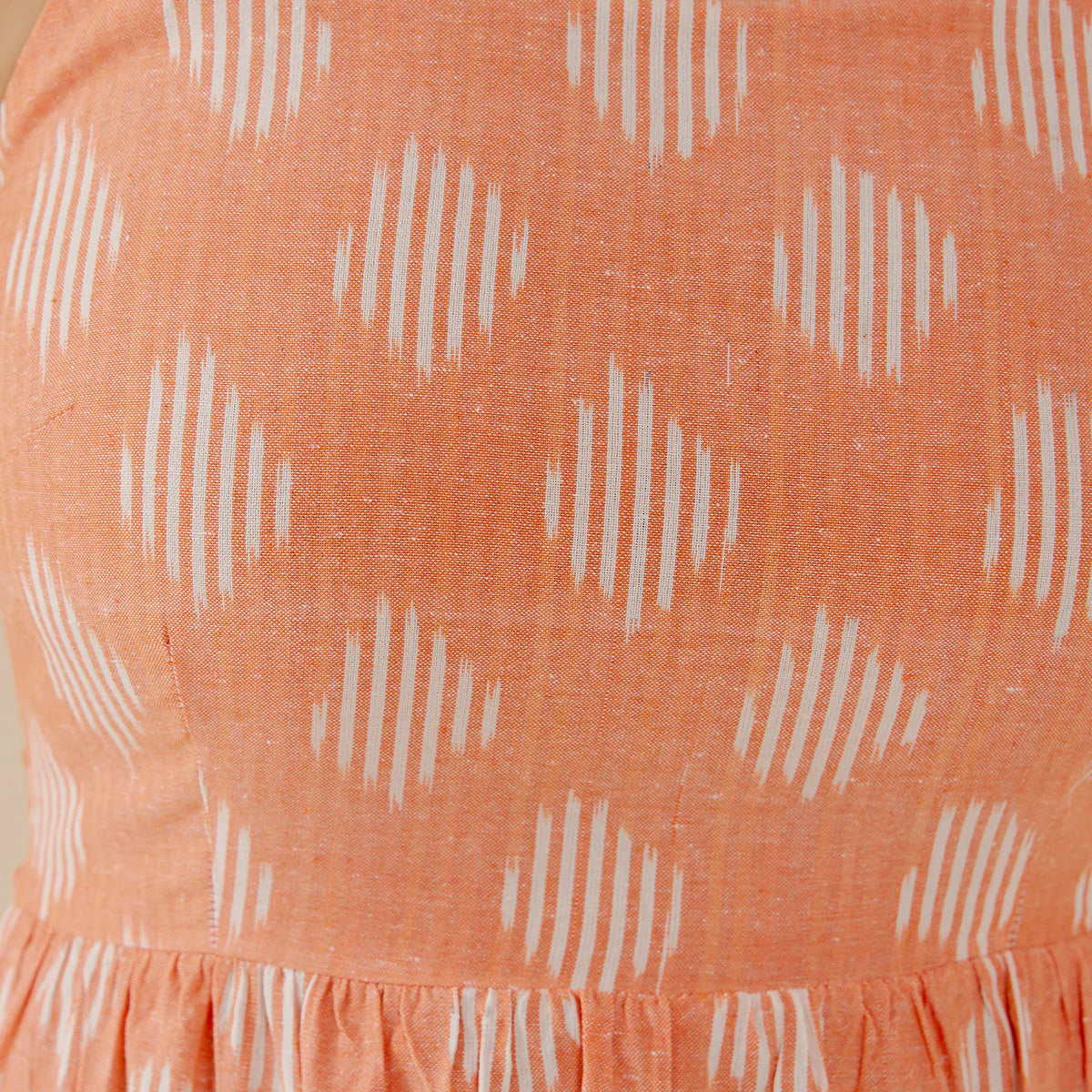 Provence Midi Dress Peach Ikat