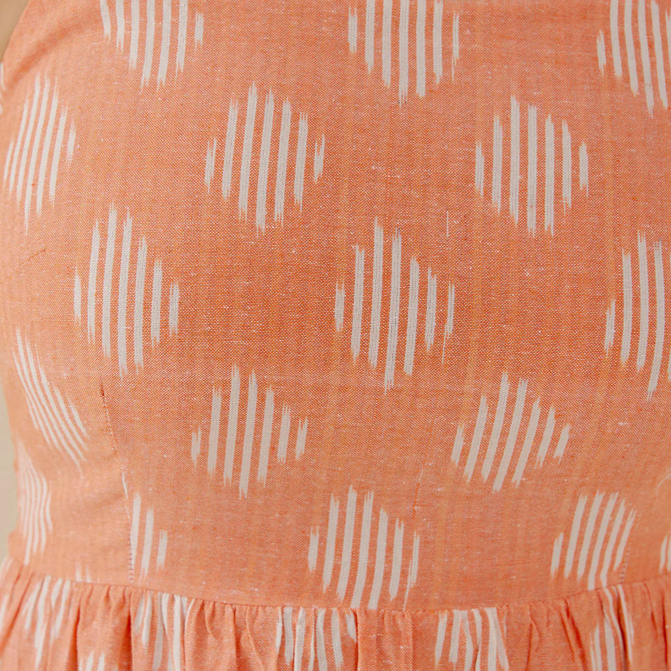 Provence Midi Dress Peach Ikat