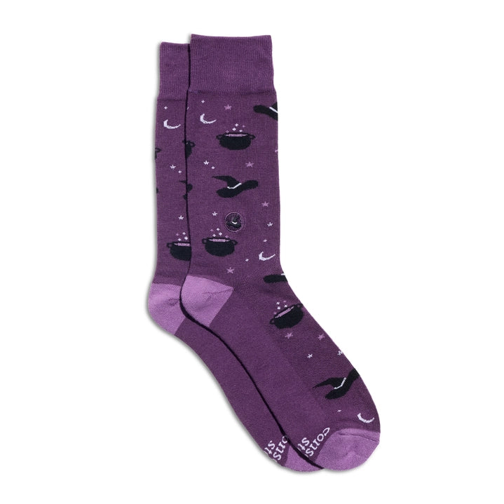 Socks That Support Mental Health (Purple Witch Hats)