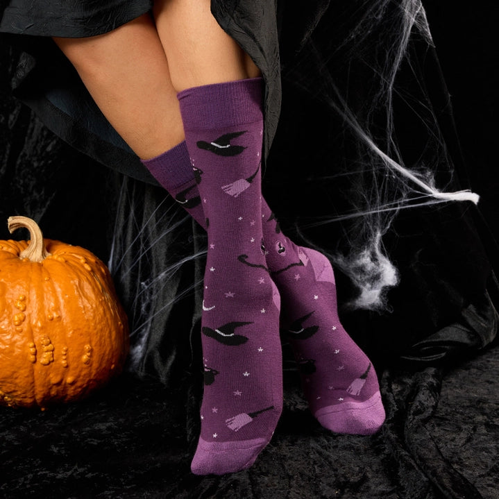 Socks That Support Mental Health (Purple Witch Hats)