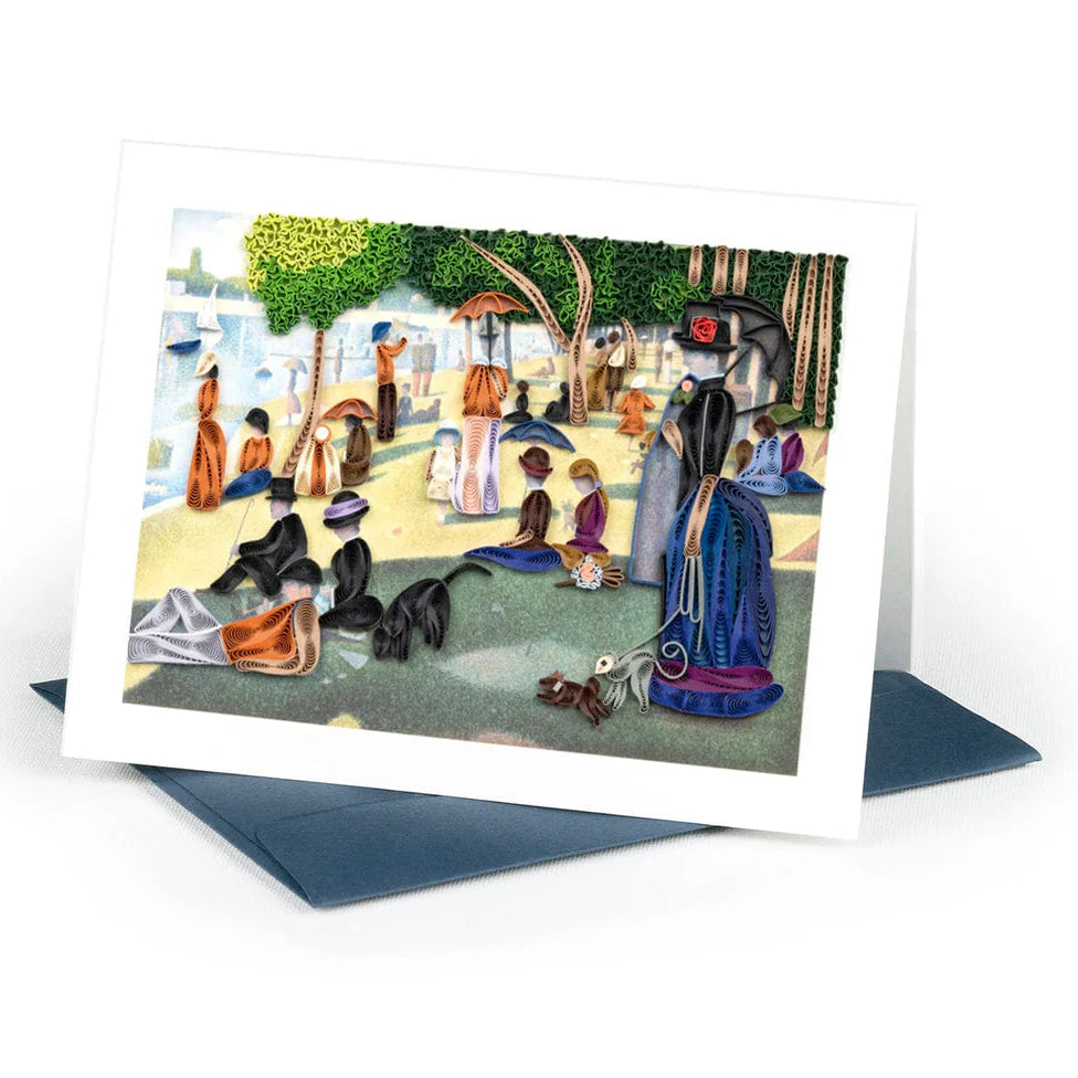Quilled Artist Series Card - A Sunday Afternoon on the Island of La Grande Jatte, Seurat Standing