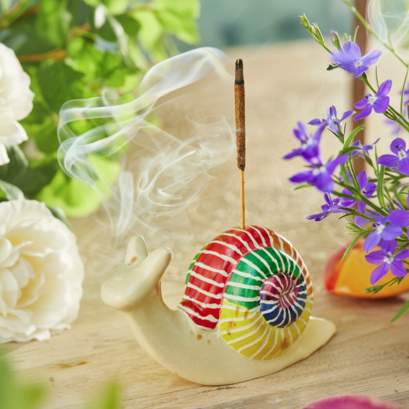 Rainbow Snail Incense Holder