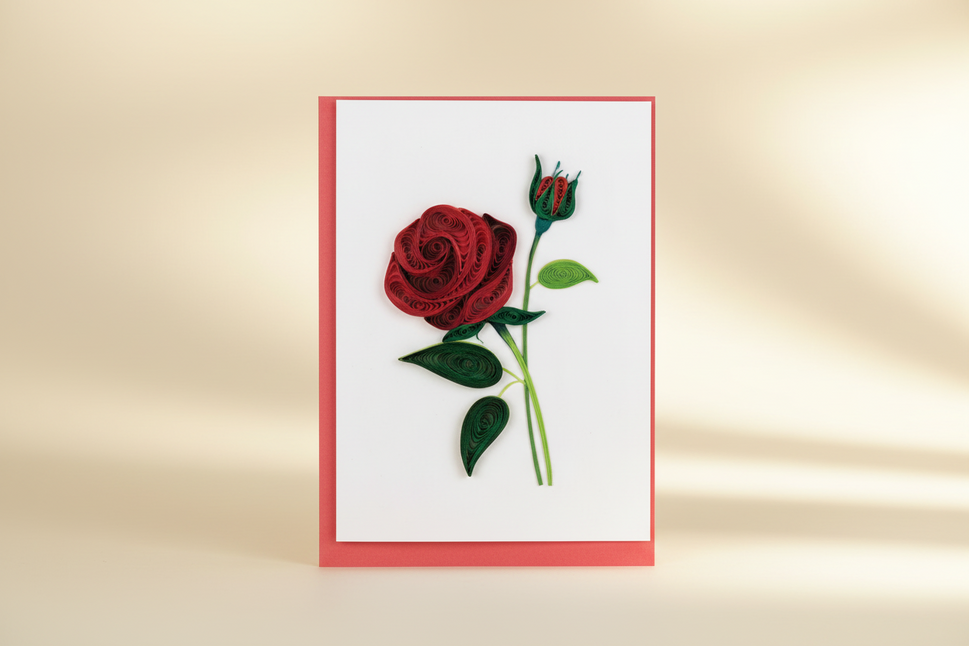 Red Rose Gift Enclosure Card