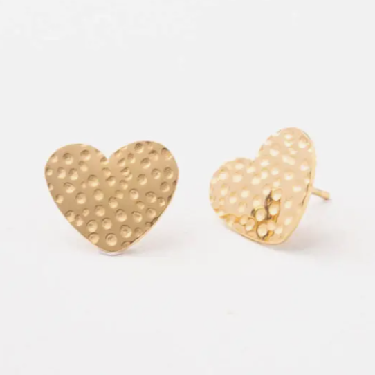 Renewal Heart Gold Stud Earrings