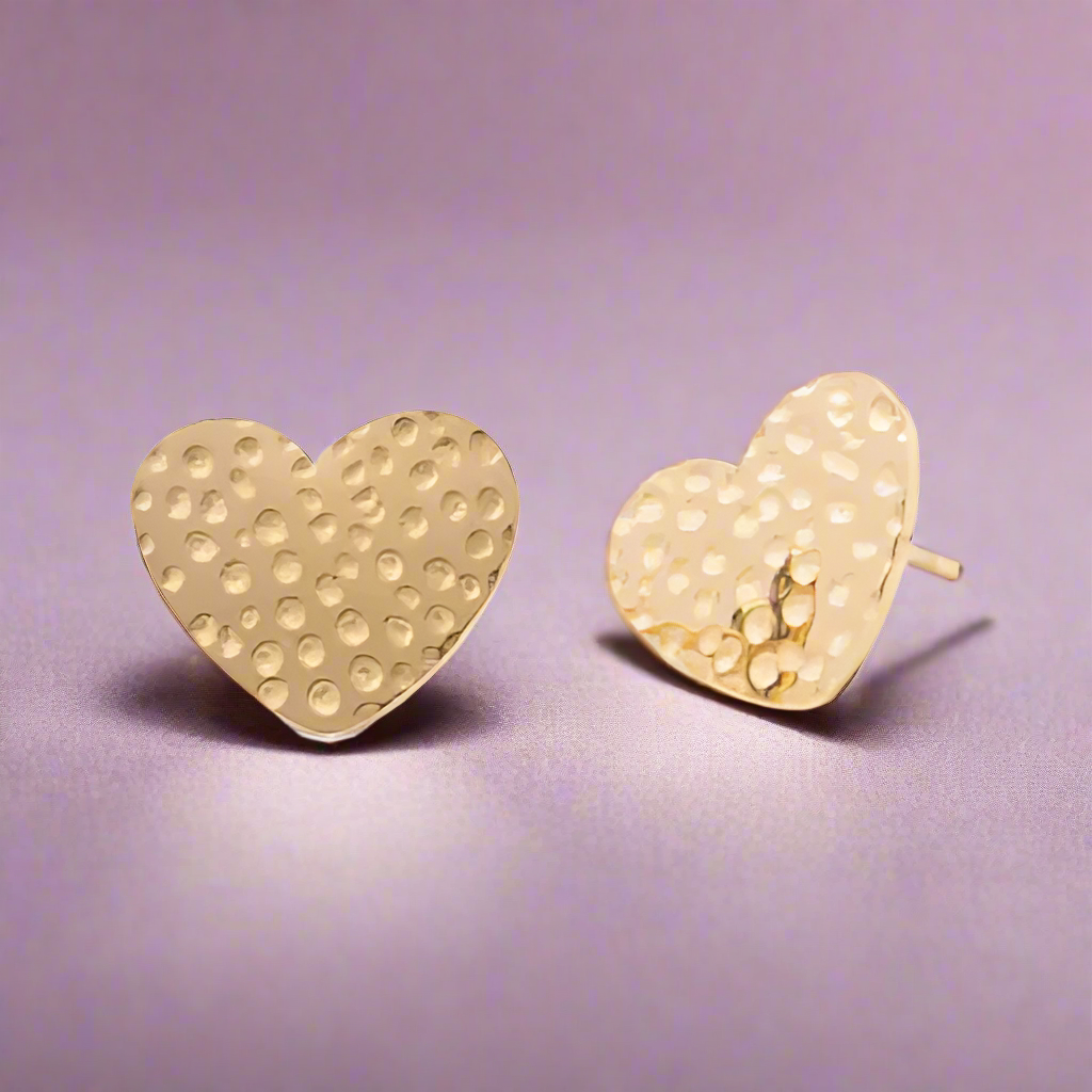 Starfish Project Renewal Heart Gold Stud Earrings