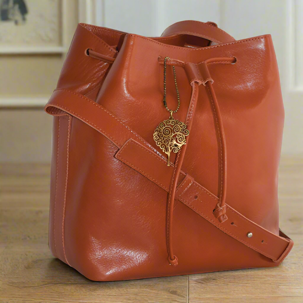 Rose Leather Shoulder Bag