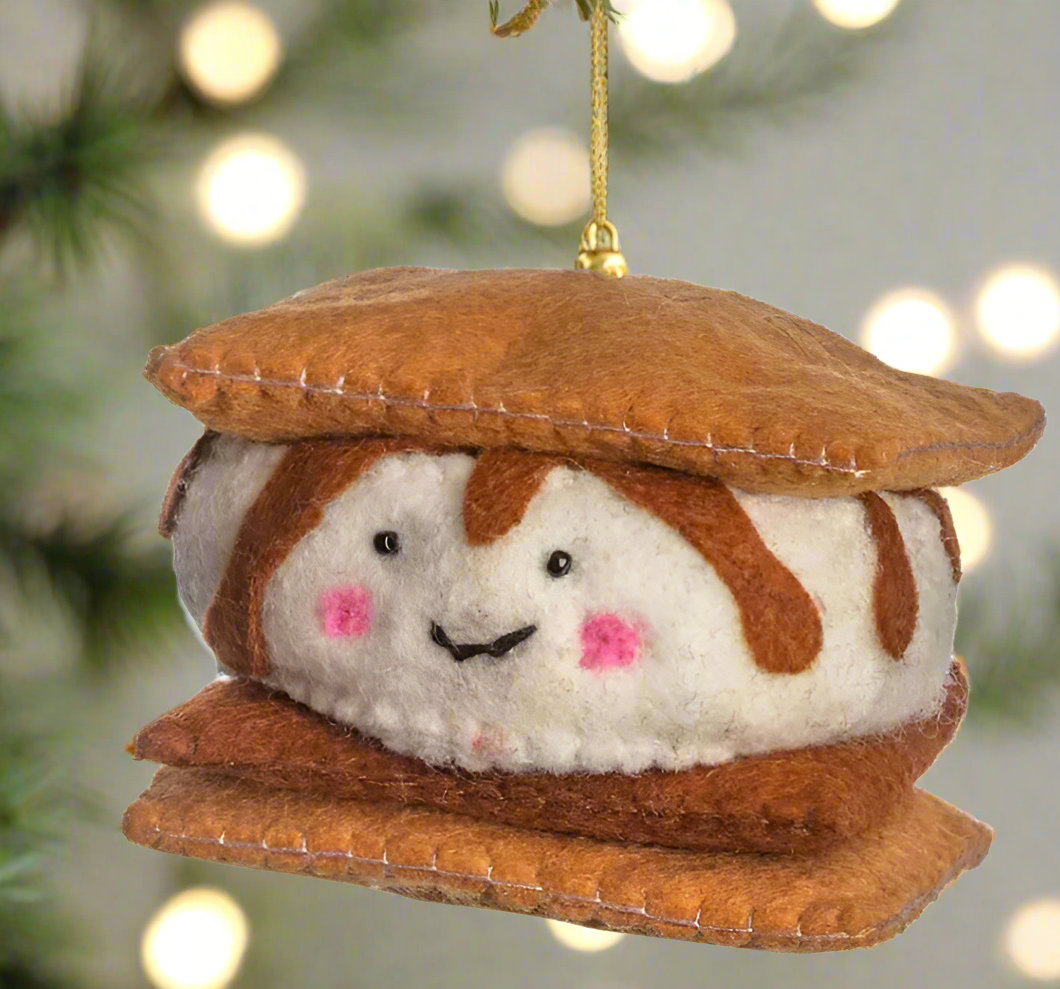 handcrafted s'more tree ornament