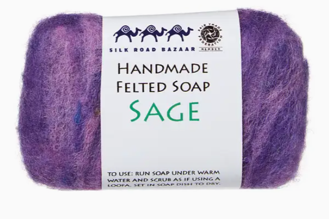 Silk Road Bazaar Sage Felted Soap