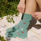 Switch Socks that Save Cats Teal Model 3 image