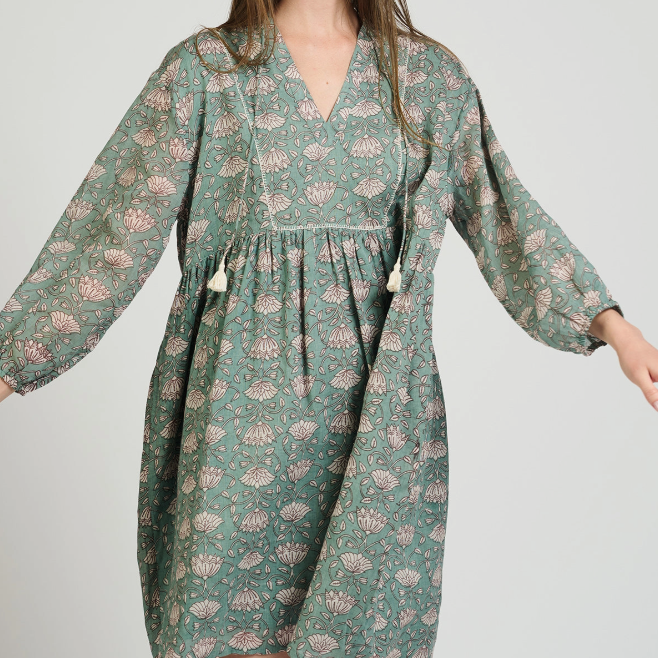 Sohla Mini Dress Aegean Teal Floral