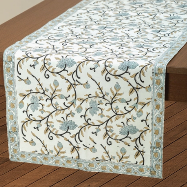 Table Runner Silver Floral