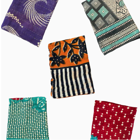 Tea/Hand Towels Kantha Recycled Sari