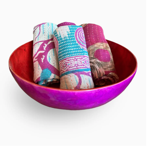Tea/Hand Towels Kantha Recycled Sari Display