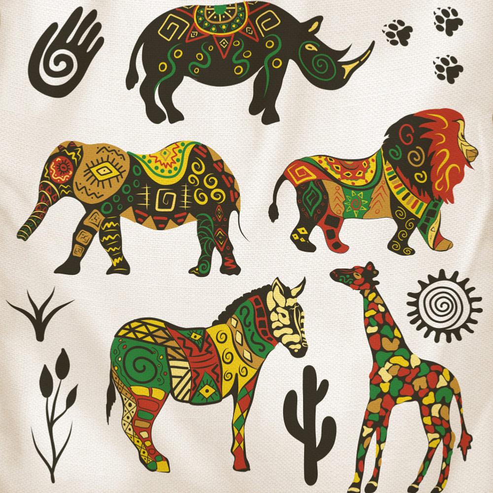 Tote Bag Recycled Cotton African Animals