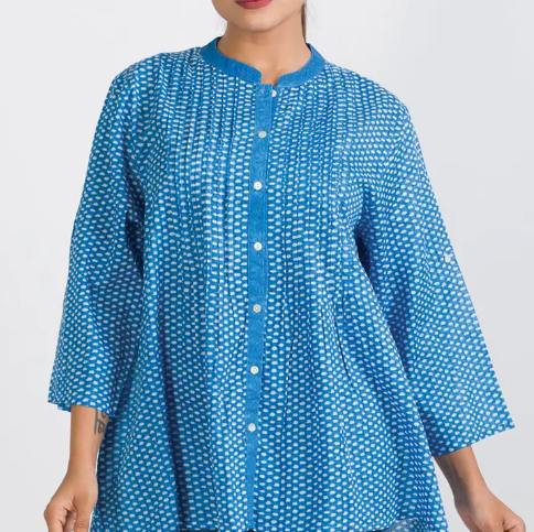 Amisha Cotton Tunic - Blue