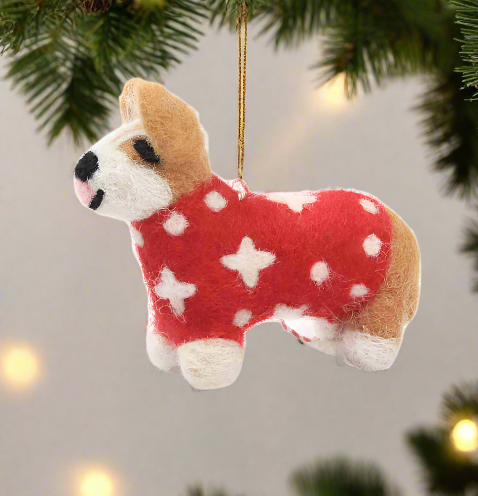 Welsh Sweater Dog Ornament