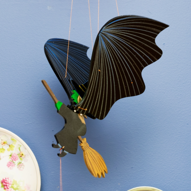 Wicked Kitchen Witch Flying Mobile