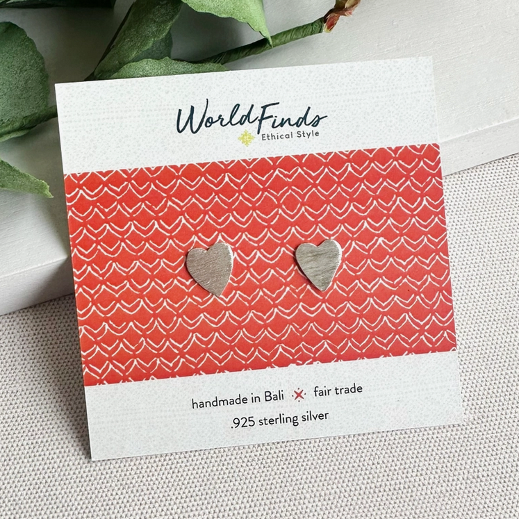 World Finds handmade in Bali heart earrings