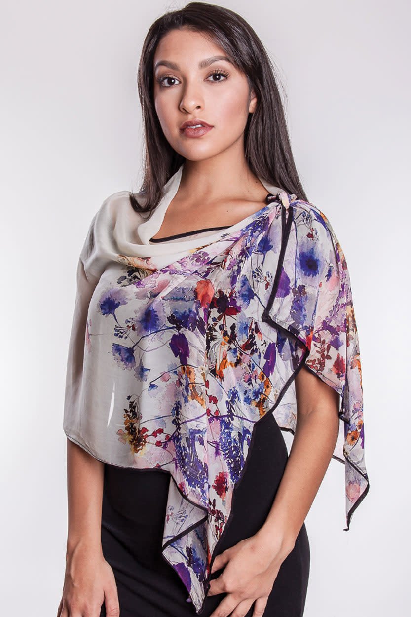 Cupro Scarf Aashi - Floral Multi