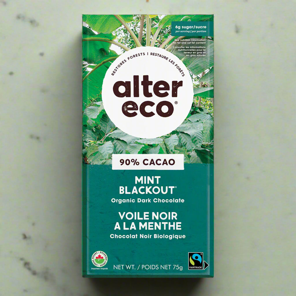 AE Super Dark Chocolate, Mint Blackout, 90% Cacao Bar