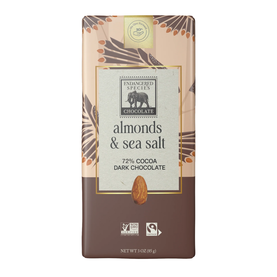 Almonds & Sea Salt 72% Dark Chocolate Bar 85g