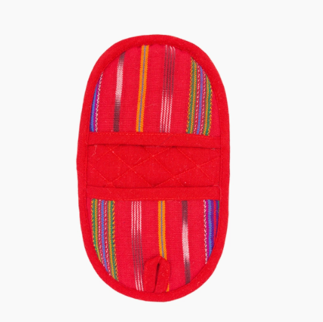 Double-Ended Oval Potholder - Festive Red