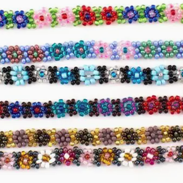 beaded flower necklace